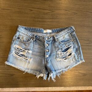 KanCan Light Blue Distressed Jean Shorts
